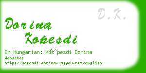 dorina kopesdi business card